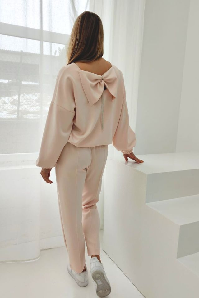 Hátul masnis női pulóver - Katris