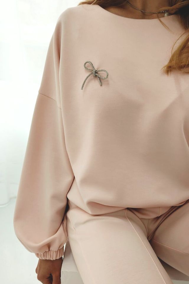 Hátul masnis női pulóver - Katris