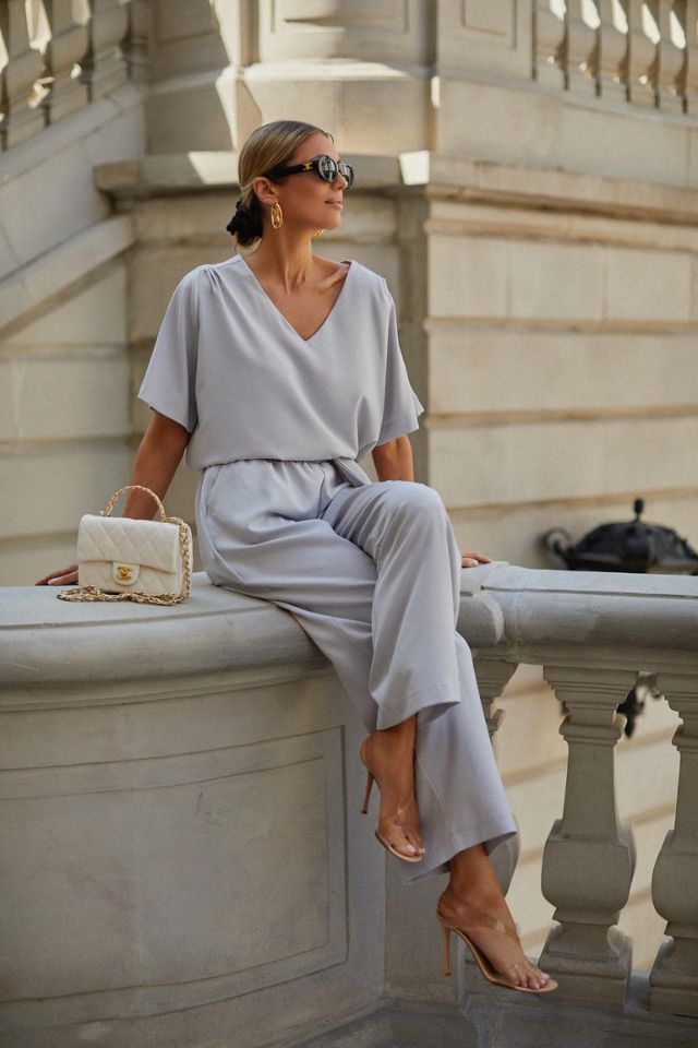 Légies könnyű nyári szürke felső - Katris