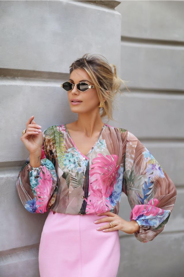 Színes nyári lenvászon szoknya - Katris