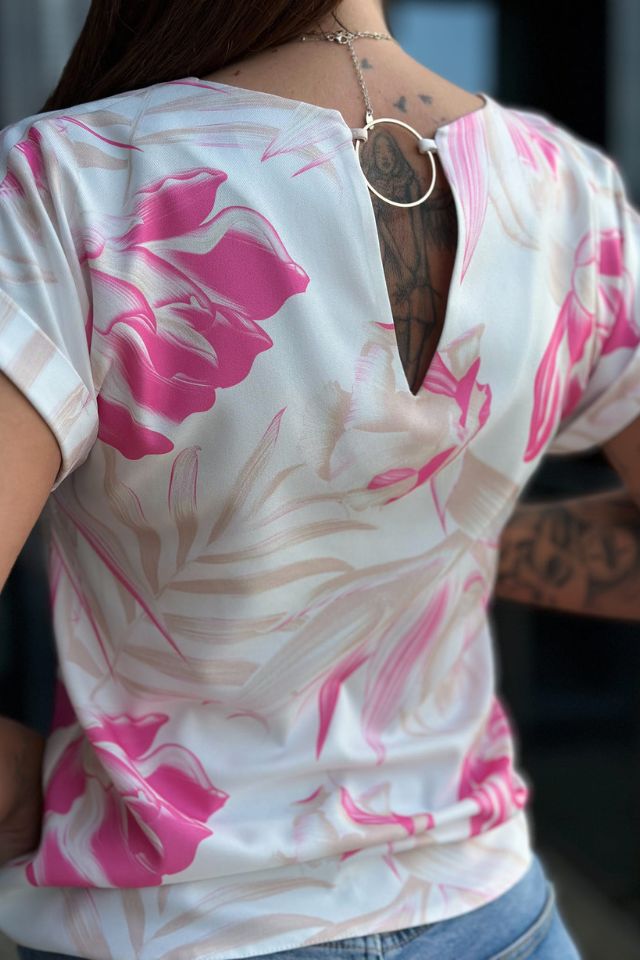 Vidám virágmintás kényelmes felső - Katris