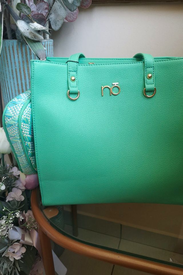 Arzénzöld Nobo kézitáska láncos minitáskával - Katris