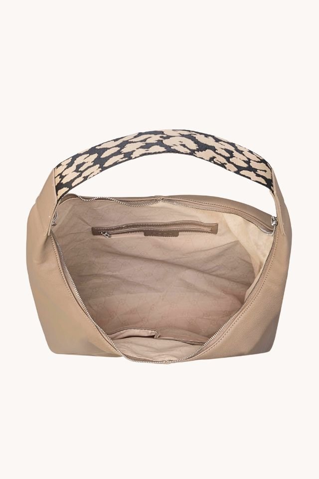 Bézs Nobo táska leopárdmintás vállpánttal - Katris