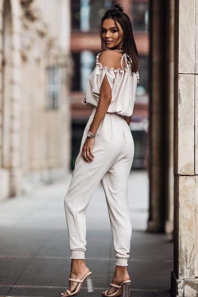 Colori átlapolt elejű pink női overál - Katris