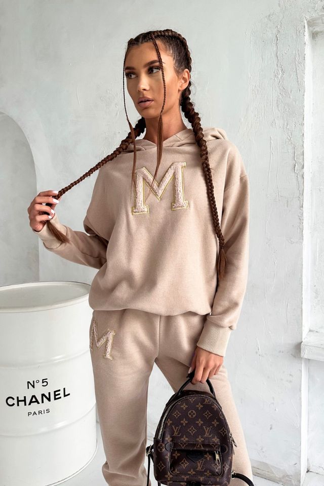 Mogyorószínű szuperpuha meleg kétrészes szett - Katris