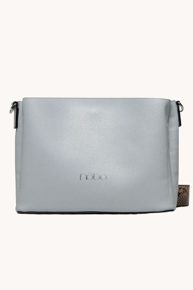 Szürkéskék Nobo kézitáska kígyóbőr mintás vállpánttal - Katris