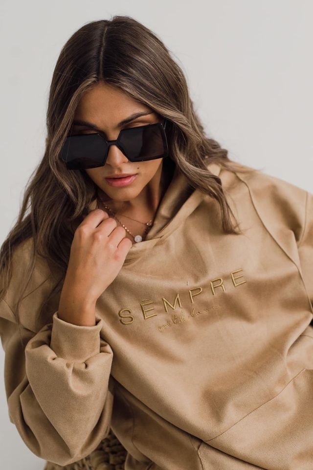 Tejeskávé színű sportos stílusos kétrészes szett - Katris